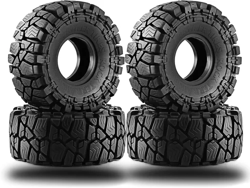 1.9 RC Crawler Neumáticos OD 4.528 in 1/10 Goma Suave Lodo Grappler Ruedas Neumáticos Con Espuma Para Escala 1/10 Rock Crawler Car Traxxas TRX4