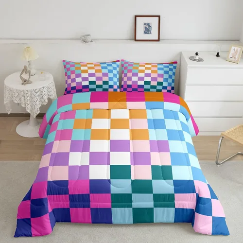 Miniatura 20 de Feelyou Juego de Edredón de Mariposas Coloridas Twin Patrón Impreso de Acuarela Arcoíris Ropa de Cama Acolchada para Dormitorio de Niñas Tie Dye