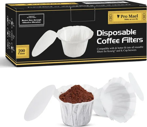 Miniatura 14 de Pro Mael Filtros de café desechables K Cup de papel para cafeteras Keurig de una sola porción 1.0 y 2.0, uso con cápsulas reutilizables K Cup