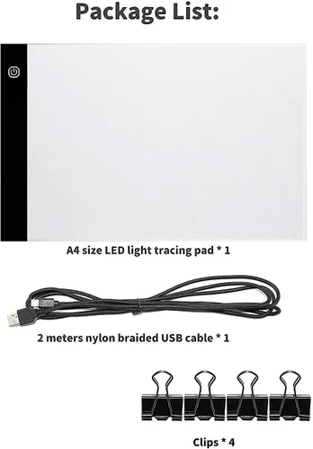 Miniatura 2 de Caja de luz LED de trazado portátil A4, ultrafina y regulable, cable USB, alimentada por cable USB, cajas de copia para artistas, dibujo
