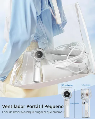 Miniatura 7 de TriPole Ventilador portátil mini ventilador turbo de mano para viajes, tiempo máximo de enfriamiento de 20 horas, ventiladores de batería recargable