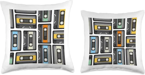 Miniatura 3 de Best 80s & 90s Lifestyle Fashion Gifts Tape Retro 1980s Mixtapes Radio Cassette Player Throw Pillow, 16x16, Multicolor