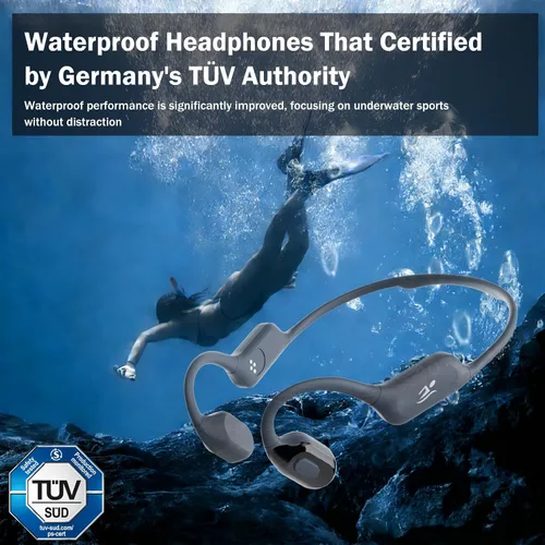 Miniatura 2 de Auriculares de natación, IPX8 impermeables de conducción ósea con MP3 incorporado, auriculares abiertos, auriculares de natación submarinos