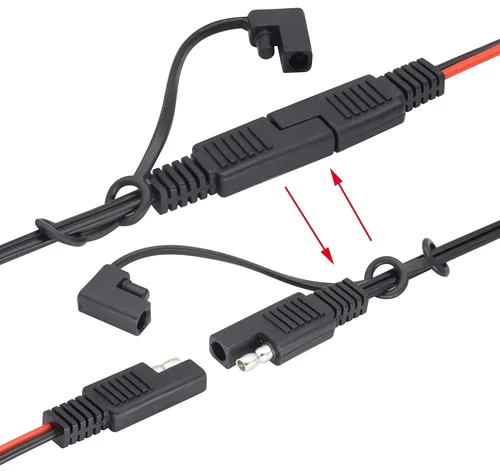 Miniatura 8 de Cable SAE a USB de 18 AWG, SAE a 2.1 A, adaptador de conector de enchufe de alimentación de puerto USB impermeable con cubierta a prueba de polvo