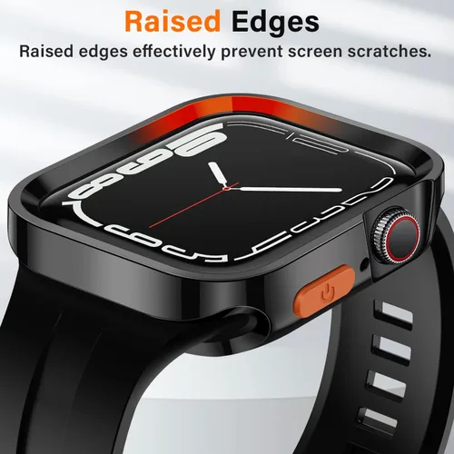 Miniatura 3 de Amizee Paquete de 2 fundas resistentes compatibles con Apple Watch Series 9/8/7 de 1.772 pulgadas, SE 3/2/1 Series 6/5/4 de 1.732 pulgadas, TPU
