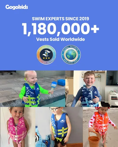Miniatura 7 de Gogokids Chaleco de natación para niños, flotadores para bebés – Chaleco de flotabilidad para niños y niñas para piscina y playa, para niños de 2 a