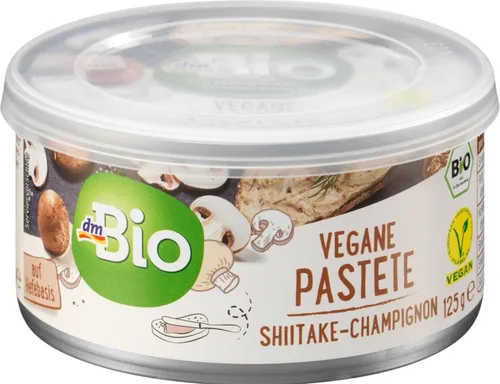 Miniatura 4 de dmBio Shiitake vegano orgánico y para untar de hongos – Paté vegano 3 latas x 125 g (13.23 oz) – Hecho en Alemania