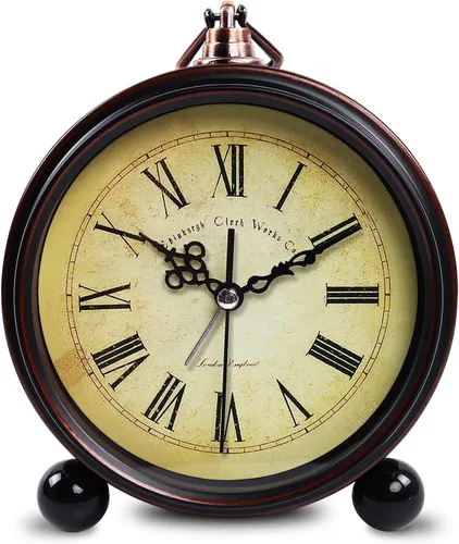 Miniatura 8 de Konigswerk - Reloj Analógico de Cuarzo, decorativo, de gran tamaño, Retro, silencioso, Sin tic-tac, reloj de escritorio, operado con batería
