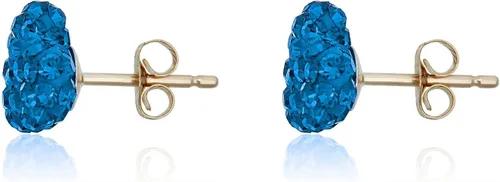 Miniatura 22 de AVORA Aretes de oro amarillo de 10 quilates de 0.315 in con cristales Swarovski