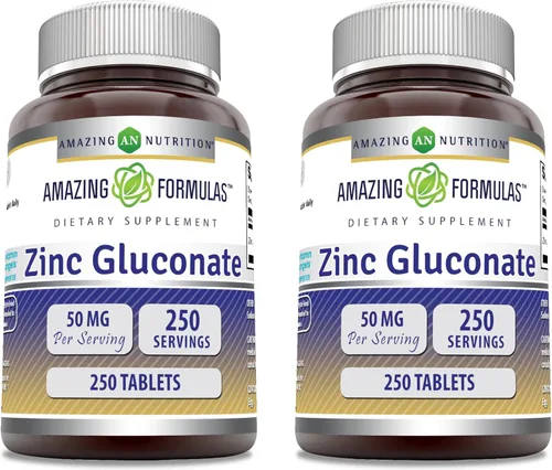 Miniatura 4 de Amazing Formulas Suplemento de gluconato de zinc 50 mg por porción Tabletas Sin OMG Sin gluten Fabricado en Estados Unidos (120 unidades)