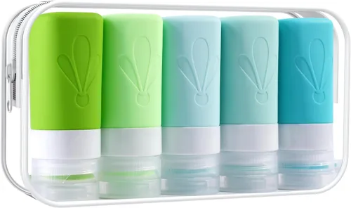 Miniatura 9 de INSFIT Botellas de viaje para artículos de tocador, artículos de aseo de tamaño de viaje de 3 onzas aprobadas por la TSA, sin BPA, tubos de silicona