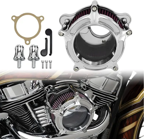 Miniatura 26 de Filtro de aire CNC para motocicleta Filtro de aire Limpiador de sistema de admisión (D-Para M8 Touring 17-23, Softail 18-24)