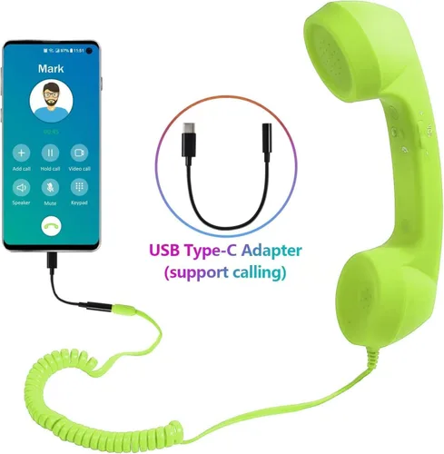 Miniatura 9 de Auricular retro para teléfono, teléfono celular con conector de 0.138 in, receptor de teléfono móvil, auriculares antiguos, receptor de mano