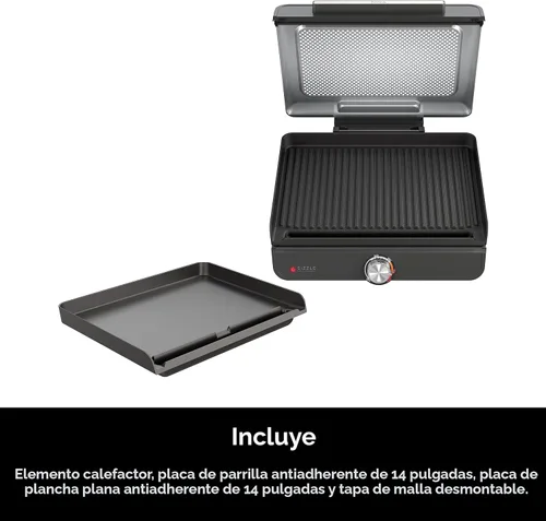 Miniatura 9 de Ninja Plancha y parrilla de interior, 14 pulgadas, parrilla eléctrica, para bistec, hamburguesas, salmón, verduras y más, plancha para panqueques