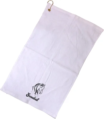 Miniatura 14 de SONA G DESIGNS Toalla de mano bordada de caballo de algodón con clip - se puede personalizar (Aqua)