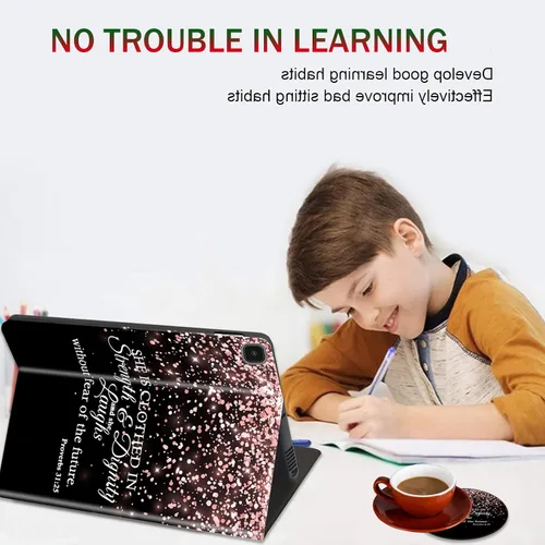 Miniatura 4 de Funda y posavasos para Samsung Galaxy Tab A7 Lite 2021, soporte ajustable a prueba de golpes para Samsung Tab A7 Lite de 8.7 pulgadas