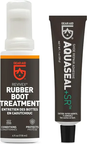 Miniatura 8 de GEAR AID Revivex - Kit de reparación de botas de goma, arreglar grietas y agujeros, protección UV, acondicionador de neopreno y Aquaseal SR