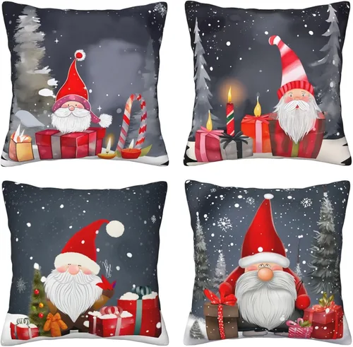 Miniatura 22 de Ouqiuwa Juego de 4 fundas de almohada coloridas con diseño de pájaros de 12 x 12 pulgadas, cuadradas, decorativas, con hojas de arce otoñales