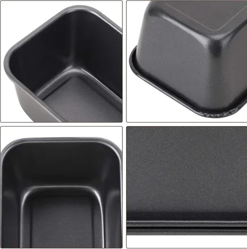 Miniatura 7 de Beasea Molde para pan largo, 12 x 4 pulgadas, 2 juegos de moldes rectangulares para pan, sartenes antiadherentes de acero al carbono, molde