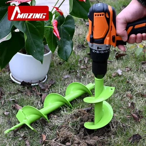 Miniatura 6 de MAZING Broca de taladro en espiral mejorada de 16 x 4 pulgadas para plantar, broca de taladro de jardín resistente, herramienta de plantación