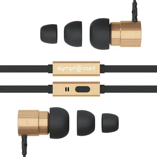 Miniatura 3 de Symphonized Auriculares de metal con cable con micrófono, auriculares intrauditivos con control remoto para computadora, computadora portátil