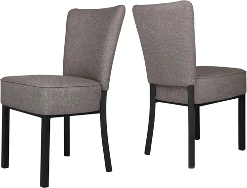 Miniatura 8 de LUCKYERMORE Juego de 2 sillas de comedor tapizadas, sillas de comedor de cocina sin brazos, silla Parsons con respaldo alto de piel sintética