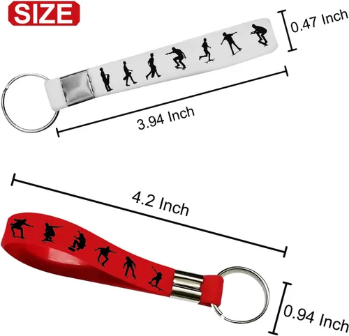 Miniatura 3 de Oringaga 24 llaveros de silicona con temática de monopatín, suministros para fiestas deportivas, decoraciones de diapasón de lujo, francoboro