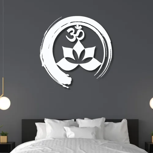 Miniatura 7 de Arte de pared de metal, arte de pared Om, decoración de pared de flor de loto, decoración de pared Om, decoración de pared de arte zen, arte