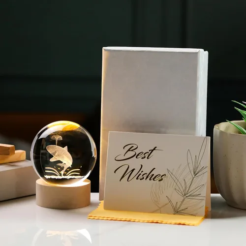 Miniatura 4 de Bola de cristal 3D, ballena y tiburón, regalos para mujeres y hombres, decoración de tiburón ballena, pisapapeles, regalos de cumpleaños, ballena