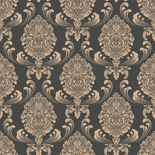 Papel tapiz dorado vintage floral para dormitorio, damasco texturizado francés, papel de contacto autoadhesivo extraíble, 17.7 x 118 pulgadas, apto