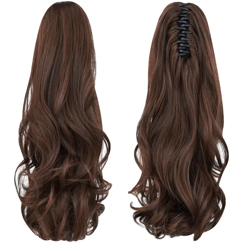 Miniatura 17 de Extensión de cola de caballo, extensiones de cabello con clip de garra de 24 pulgadas, extensiones de cabello largo y lacio, extensión de cabello