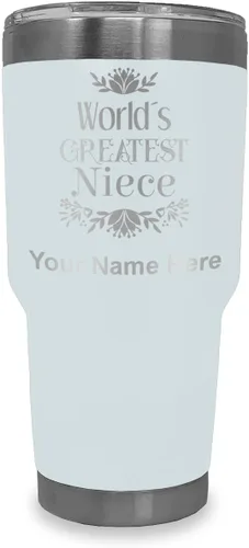 Miniatura 13 de LaserGram Vaso aislado al vacío de 20 onzas, con grabado personalizado incluido (negro)