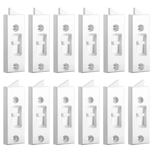 Miniatura 8 de Cerraduras de cierre de ventana y herrajes para ventana, construcción de plástico, con resorte, espacio entre agujeros de 2 pulgadas, reemplazo