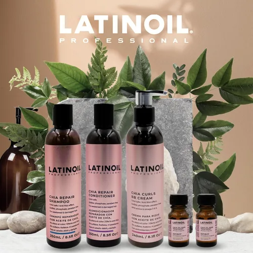 Miniatura 7 de LATINOIL Chia - Acondicionador reparador de cabello sin parabenos ni sulfatos, tratamiento natural con queratina para dañados, tratados