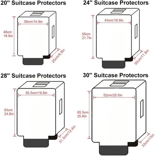 Miniatura 2 de Yotako Protectores de cubierta de maleta de PVC transparente 24 28 30 pulgadas cubierta de equipaje para maleta con ruedas, Transparente