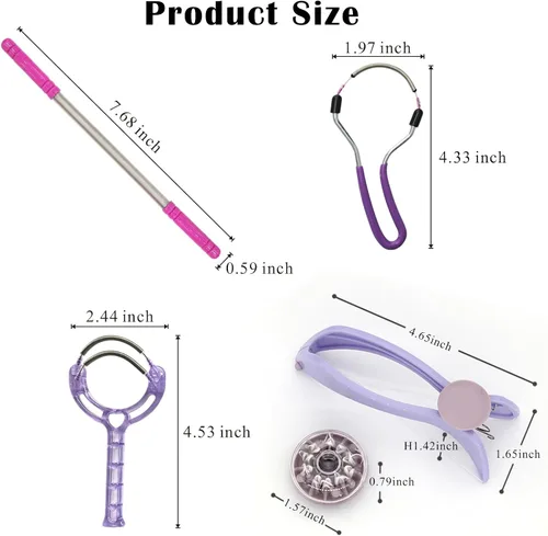 Miniatura 6 de Ideal Swan Paquete de 4 removedores de vello facial para mujeres, removedor manual de cabello de resorte para labio superior, barbilla, cara