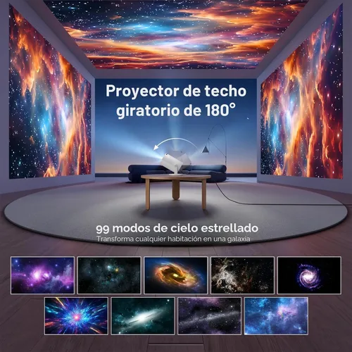 Miniatura 4 de [Aplicaciones integradas] ClokoWe Mini proyector con WiFi y Bluetooth, proyector portátil inteligente de 1080P actualizado 2026 con rotación