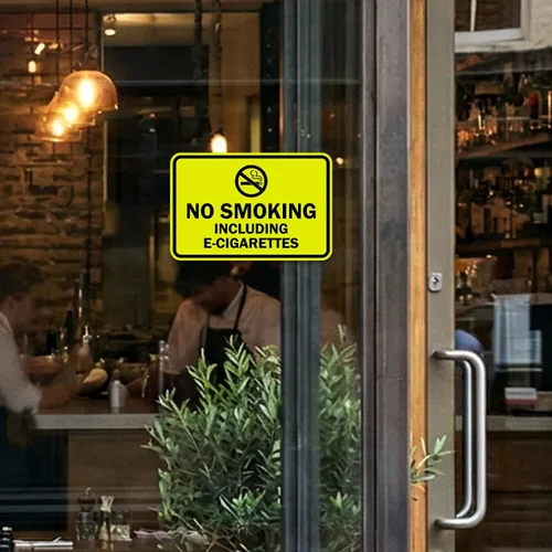Miniatura 6 de Signs ByLITA Clásico enmarcado no fumar incluyendo cigarrillos electrónicos (oro negro) - mediano Negro Oro