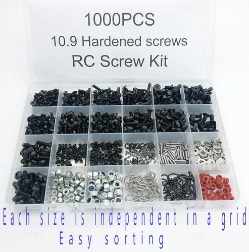 Miniatura 3 de Juego de tornillos universales RC de 1000 piezas, juego surtido de tornillos, sujetadores de hardware para Traxxas Axial Redcat HPI Arrma SCX10 Losi