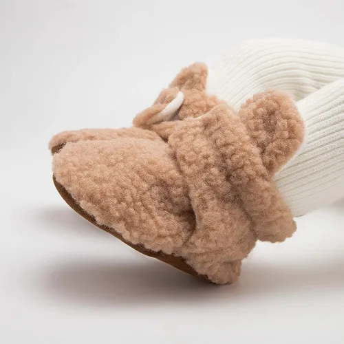 Miniatura 3 de HsdsBebe Unisex Newborn Baby Cotton Booties Non-Slip Sole for Toddler Boys Girls Infant Winter Warm Fleece Cozy Socks Shoes
