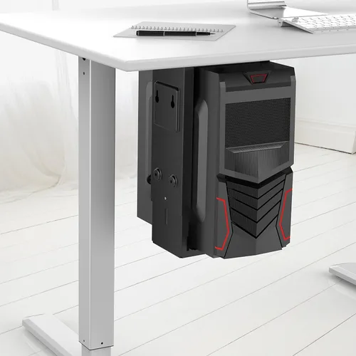 Miniatura 5 de HumanCentric Soporte ajustable para computadora debajo del escritorio y montaje en pared, soporte para CPU se adapta a la mayoría de fundas de PC