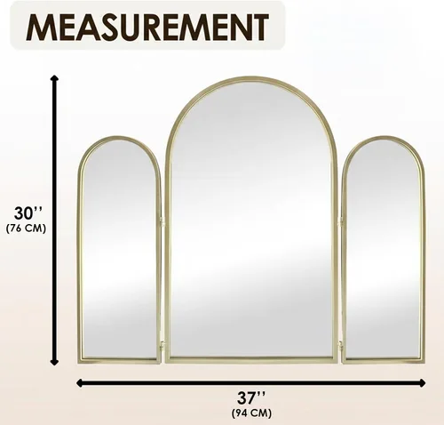 Miniatura 2 de Houseables Espejo de 3 vías, espejo triple, tocador triple, plegable de tres vías, triple pliegue, para trenzar el cabello, 3 vías, 3 lados, tres