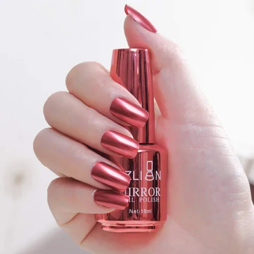 Miniatura 3 de Ofanyia Esmalte de uñas metálico de larga duración brillante para arte de uñas, efecto espejo, esmalte de uñas de gel 2#