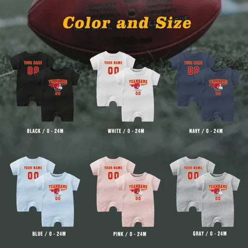 Miniatura 10 de Traje de fútbol personalizado para bebé, hace que tu bebé nombre y número de ropa de fútbol regalos