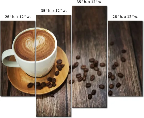 Miniatura 7 de Arte de pared de café marrón para bar, impresión de imagen con tema de café en lienzo para cocina, sala de estar, decoración del hogar