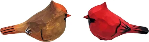 Estatua de pájaros cardenales del norte tallada a mano, estatua de pájaro de madera, pintada a mano, figura de animal 3D, hecha a mano, decoración