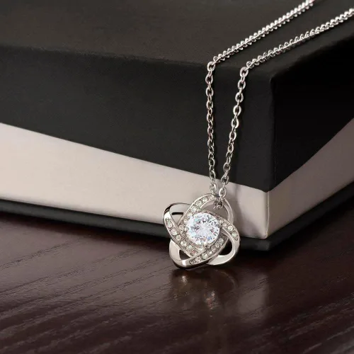Miniatura 9 de John-dhh Collar con texto en inglés "To My Beautiful Daughter", regalo de mamá a hija, collar de nudo de amor, regalo de graduación, regalo