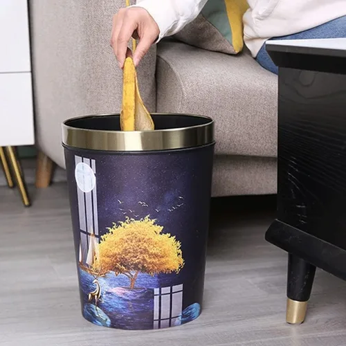 Miniatura 5 de Garbage Cans Garbage Cans, Decorative Small Trash Can Garbage Container Bin Wastebasket with Patterned Waste Baskets Basket