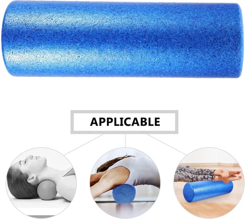 Miniatura 5 de Mikikit Rodillo masajeador muscular de columna de espuma de alta densidad para masaje de tejido profundo y liberación muscular, rodillo de fitness