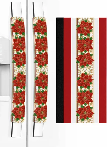 Juego de 2 fundas navideñas para manijas de puerta de refrigerador, lavavajillas, microondas, horno, nevera, estufa, electrodomésticos, accesorios